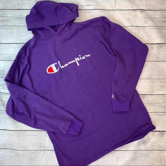 Champion Tops - Champion Vintage Purple Relaxed Fit Hoodie Medium